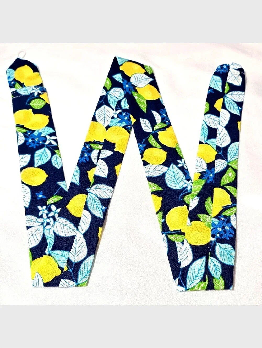 Handmade Blue Lemon Print  Stethoscope Sleeve: Washable Cotton Cover